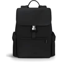 Black Lipault Lost in Berlin cargo backpack with flap closure, front buckle, and side pockets.