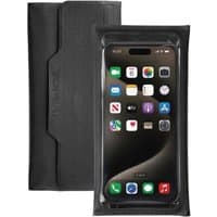 Black Topeak Drywallet with clear front for phones up to 6.7" screen, featuring a sleek, waterproof design.