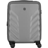 Grey Wenger/SwissGear hard shell carry-on trolley with 36L capacity, four wheels, and textured ABS design.
