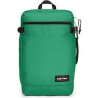Green Eastpak Transit'r Pack wheely bag with black zippers, adjustable straps, and top handle.