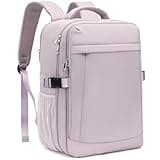 Light pink Yankony travel backpack, 40x30x20 cm, with multiple pockets, padded straps, and side bottle holder.