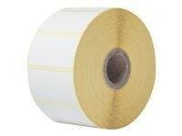 White adhesive label roll measuring 51mm x 26mm, containing 1900 pieces, with a yellow backing for easy peeling, designed for use with Brother label printers.