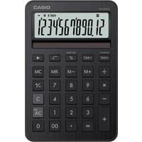 Black Casio MS-200DQ desktop calculator with large LCD display, solar panel, and 12-digit keypad.