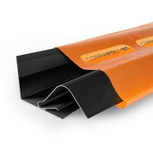 Corrapol-bt Rock N Lock Side Wall Bar in black, 2 meters long, featuring a durable plastic construction with a sleek design and a distinctive orange branding label.