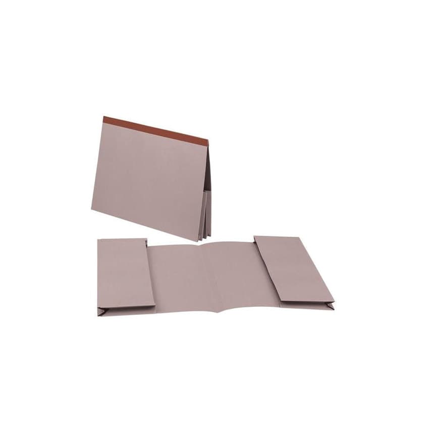 Buff-colored reinforced manilla legal wallet with double pockets, made from 315gsm material, shown open and closed, packaged in a set of 25.