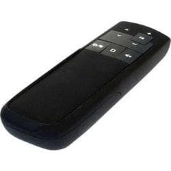 Black LogiLink ID0154 presenter featuring a sleek design, laser pointer, and remote control buttons for easy navigation during presentations.