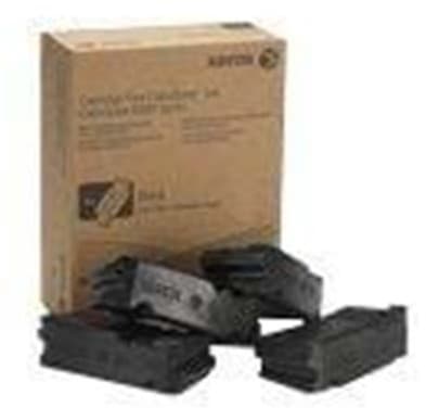 Xerox 108R00832 Dry Ink in Color-stix Black, featuring four black ink cartridges in a cardboard box, designed for high-capacity printing of up to 40,000 pages.