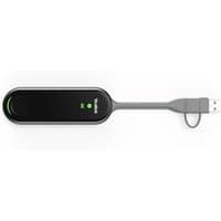 Black Yealink PA20 wireless presentation dongle with USB connector and LED indicator on a slim, elongated design.