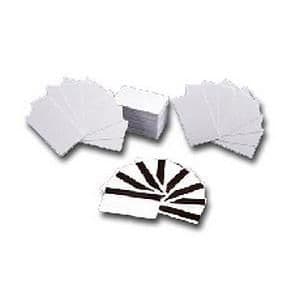 Zebra Premier PVC cards in five packs, featuring a 30 mil thickness and low coercivity magnetic stripe, all in a clean white finish.