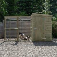 10'1 x 4'6 Forest Hedgerow Wooden Dog Kennel with 6ft Run - Pet House (3.07m x 1.38m) - image 2