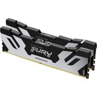 Kingston FURY 32GB DDR5 RAM kit, silver and black heat spreaders with angular design, 6400MT/s speed.