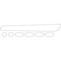 Clear BBB BBP-50 Bikeskin frame protectors, includes one long strip and six oval patches for bike frame protection.
