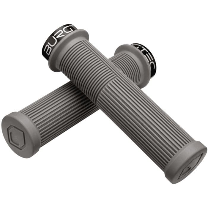 Burgtec Bartender Pro Josh Bryceland signature grips in Gritstone color, featuring a textured surface and ribbed design for enhanced grip and control.