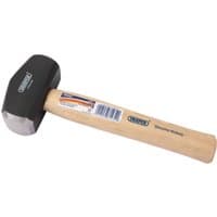 Draper club hammer with black head and hickory wood shaft, 1.8kg/4lb, featuring Draper logo on the head and handle.
