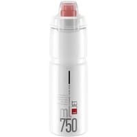 White Elite Jet biodegradable MTB water bottle with red nozzle and ml 750 marking.
