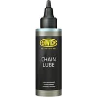 Black Fenwicks Professional Chain Lube bottle with yellow logo, pointed nozzle, and detailed performance text.