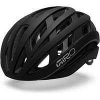 Black Giro Helios Spherical Mips road cycling helmet with aerodynamic vents and sleek design.