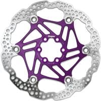 Purple and silver Hope Floating Rotor, 220mm, with intricate cutouts and circular perforations.