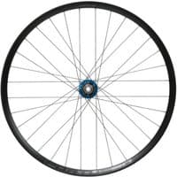 Hope Fortus 30W Pro 5 E-Bike BOOST 27.5" rear wheel, black rim, silver spokes, blue hub.