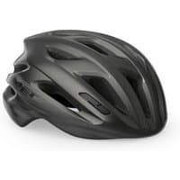 Black MET Idolo road cycling helmet with aerodynamic vents and sleek matte finish.