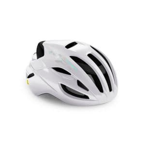 White MET Rivale MIPS road helmet in size S (52-56cm) featuring aerodynamic design, multiple ventilation slots, and a sleek finish for optimal performance and safety.