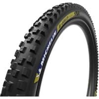 Black Michelin E-Wild Racing Line rear tyre, 29" x 2.60", with knobby tread and yellow sidewall branding.