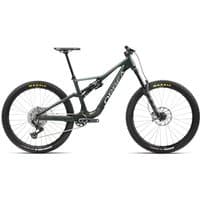 Blue Stone Orbea Rallon M11 AXS mountain bike, full suspension, medium size, matt-gloss finish, sleek frame design.