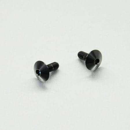 Pro-Bolt Titanium Rear Brake Reservoir Mount Bolt Kit in black, featuring two sleek, rounded-head bolts with a polished finish and a central hex socket for easy installation.