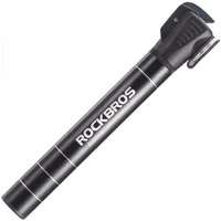 Black Rockbros JG-1040B bicycle pump with sleek design, silver logo, and ergonomic handle.
