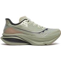 Saucony Endorphin Azura men's sneaker in sage green with laurel accents, mesh upper, and cushioned sole.