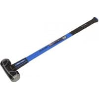 Blue and black Sealey sledge hammer with 10Lb head and fibreglass shaft.
