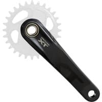 Black Shimano Deore XT 12-speed crank arm, 160mm, with visible XT logo, without chainring.