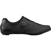 Black Shimano RC3 road cycling shoe with BOA dial and perforated upper, size 47.