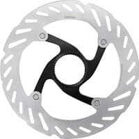 Shimano RT-CL700 Ice Tech Rotor, 160mm, silver with black center, internal lockring, vented design.