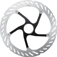 Shimano RT-CL700 Ice Tech Rotor, 180mm, silver disc with black spokes and external lockring design.