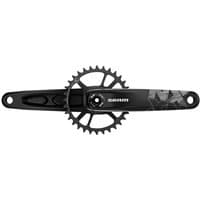 Black SRAM NX Eagle DUB Boost crankset with 170mm arms and a 32T chainring, featuring a sleek design and logo detailing.