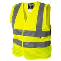 Yellow Scan SFCV01 Hi-Vis Waistcoat for children 7-9, with reflective silver stripes and a front closure.
