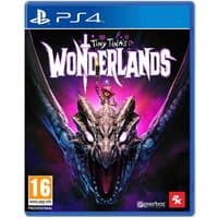 PS4 game "Tiny Tina's Wonderland" cover with dragon and vibrant purple background.