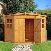7'5 x 7'5 Shire Shiplap Wooden Corner Garden Shed (2.33m x 2.33m) - image 2
