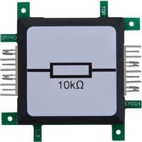 Square ALLNET ALL-BRICK-0021 transistor with green circuit board edges and 10kΩ resistor symbol in the center.