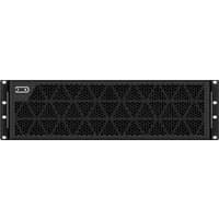 Black APC SRTG192XLBP4 UPS battery with vented front panel and rack-mount design, featuring a sleek rectangular shape.