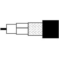 "Belden CX3C8 coaxial cable with black outer sheath, braided shield, and white inner insulation"