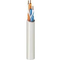 White Belden LonWorks cable with two twisted pairs of orange and blue wires, solid copper conductors.