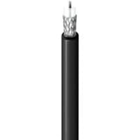 Black Belden Mil-Spec coaxial cable, RG-58, 50 Ohm, with visible braided shielding and central conductor.