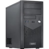 Black Chieftec BD-25B-OP computer case with front USB ports, power button, and vertical vent design.