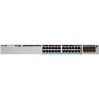 Cisco C9300-24UXB-A network switch, white, 24 ports, dual fans, and LED indicators on the front panel.