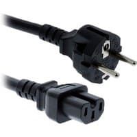 Black Cisco power cable, 2.5m, with CEE7/7 plug and C15 coupler, featuring a durable, flexible design.