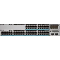 Cisco Catalyst C9300-48S-E network switch, grey, 48 ports, dual power supply slots, rack-mountable design.