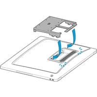Cisco VESA Adapter and Wall Mount Kit with rectangular metal plate and blue straps for Desk Pro installation.