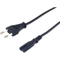 Black Equip power cord, C7 to 2-pin Euro plug, 1.8m length, with smooth finish and rounded connector ends.